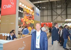 The new President of the Chilean Fruit Exporters Association (ASOEX) Ivan Marambio Castano is on hand to ensure members on the large pavilion are taken care of.